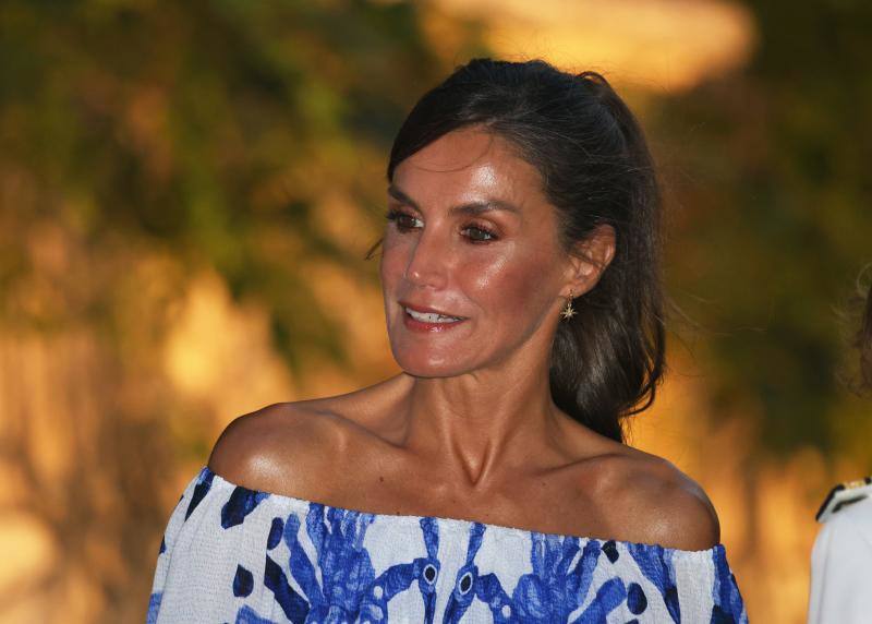 La Reina Doña Letizia durante la recepción en Marivent.