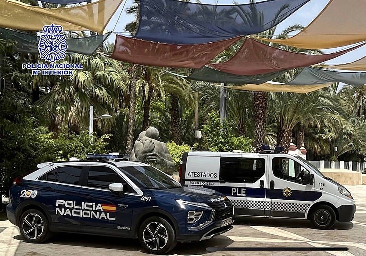Imagen de recurso de dos vehículos de la Policía Nacional y la Policía Local de Elche