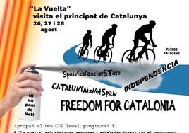 Grupos independentistas sitúan la Comunidad Valenciana en los «países catalanes» para boicotear la Vuelta a España