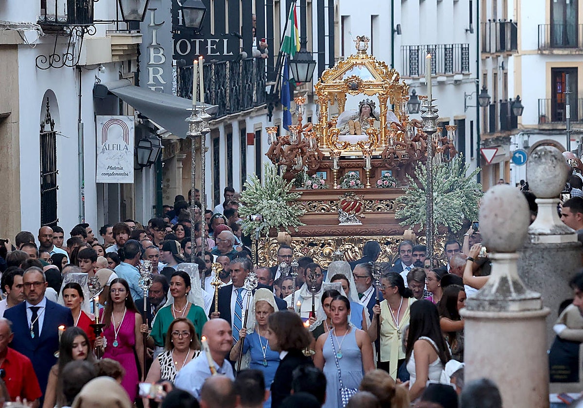 Nuestra Señora del Tránsito, durante su procesión de este martes 15 de agosto
