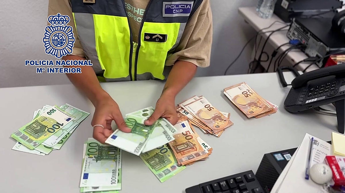 Imagen del dinero intervenido por la Policía Nacional
