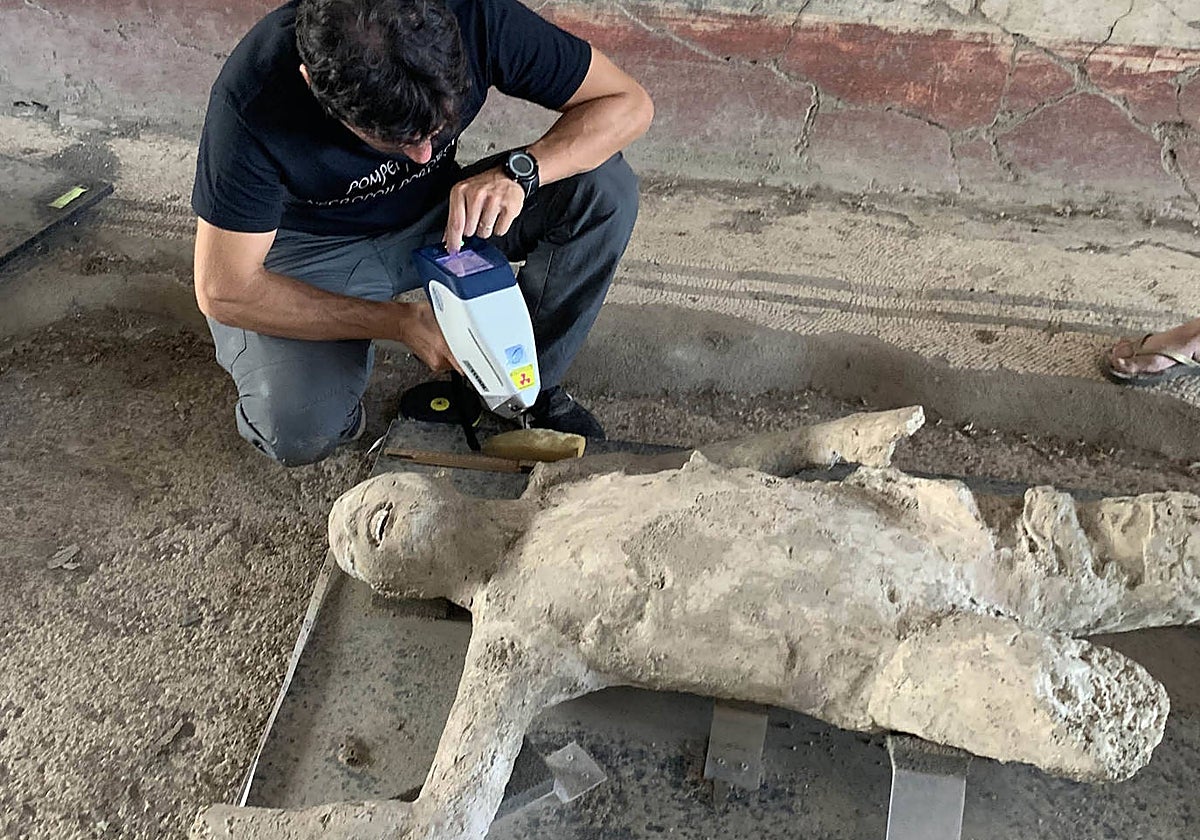 Imagen del análisis de los calcos de Pompeya con fluorescencia de rayos X