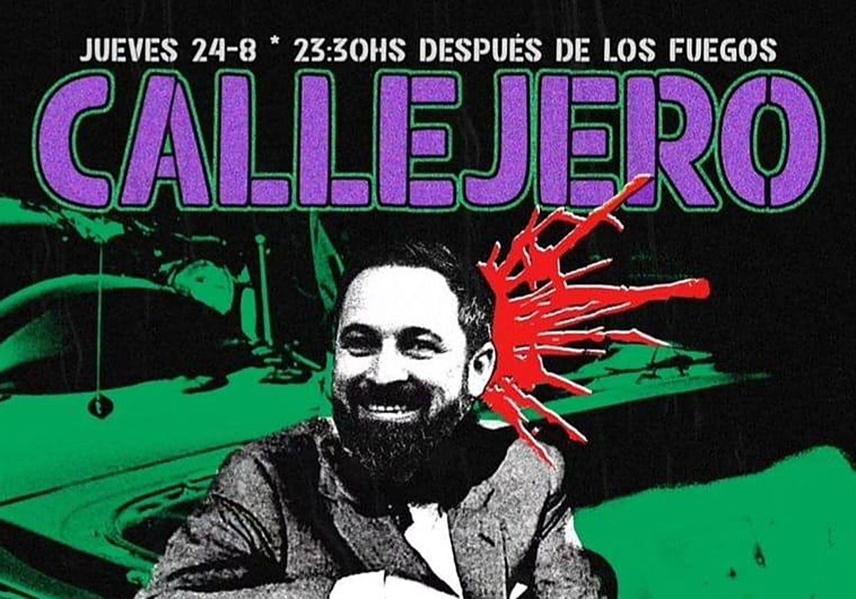 El cartel que convoca un concierto simulando un tiro en la nuca a Santiago Abascal