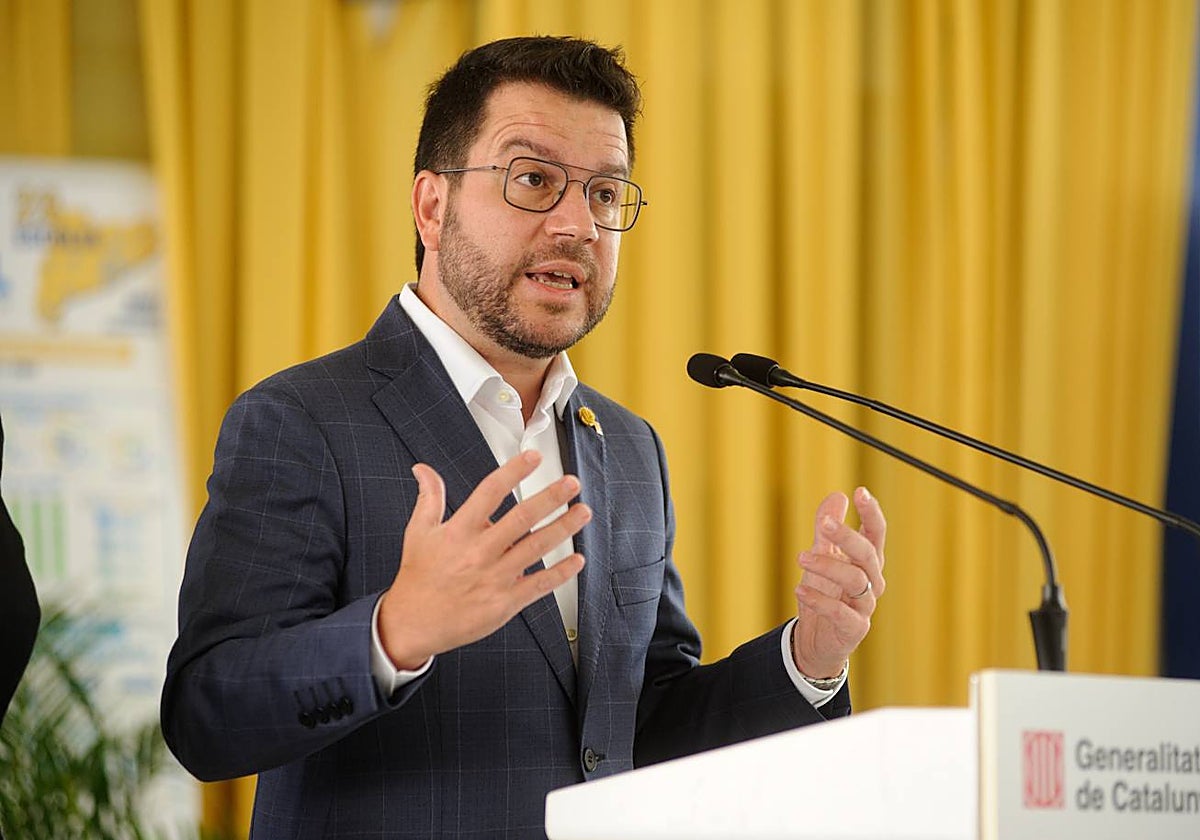 El presidente de la Generalitat, Pere Aragonès, en la inauguración del curso escolar