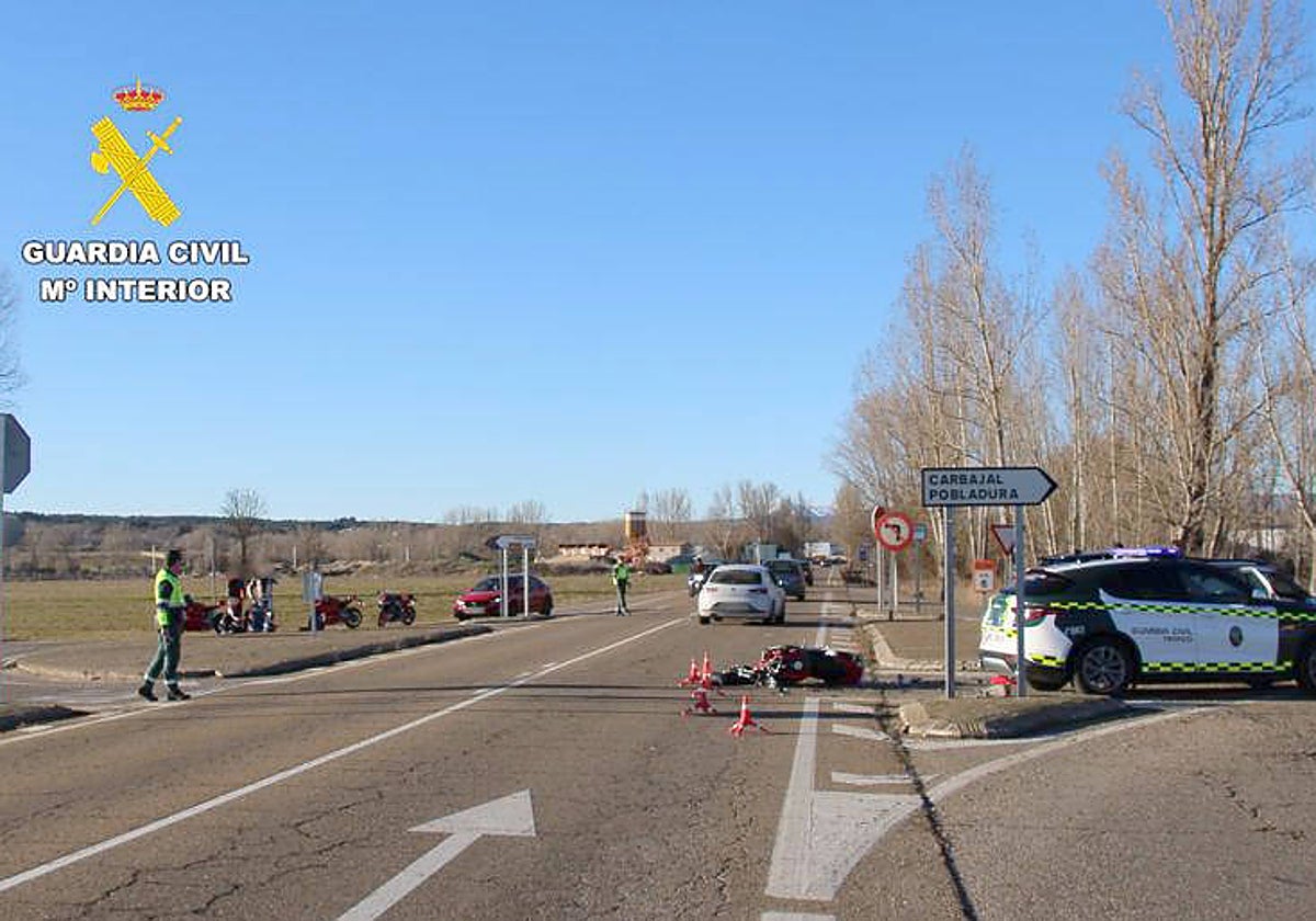Imagen de archivo de un accidente en el que murió una motorista