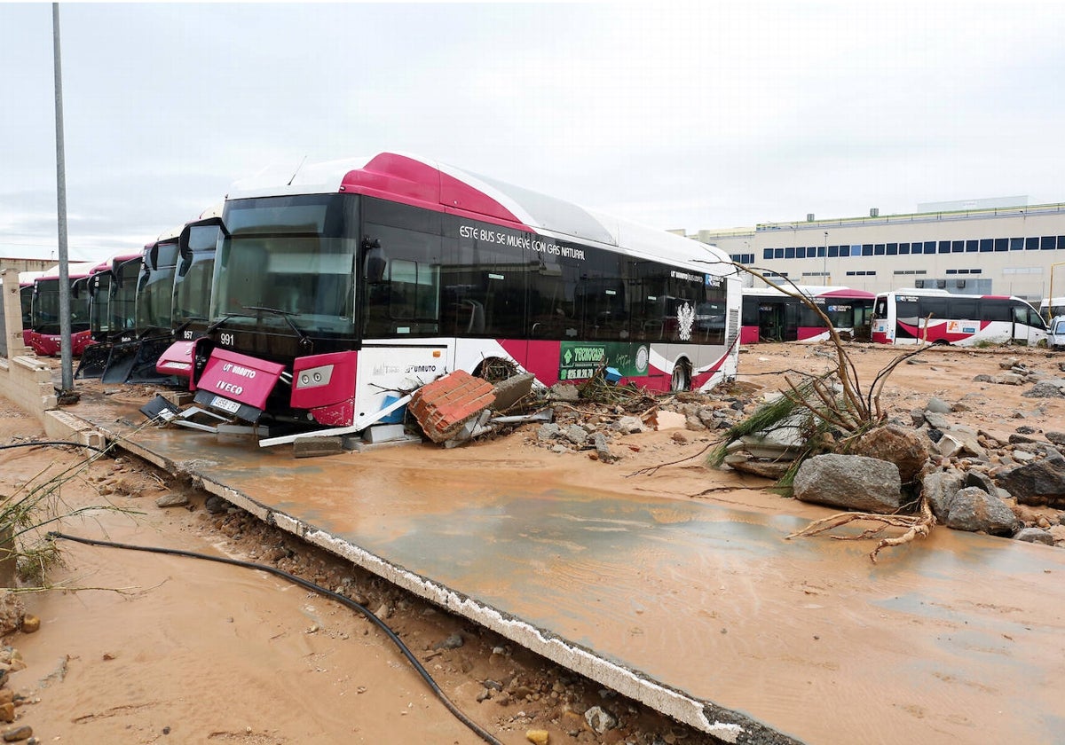 Las instalaciones de la empresa Unauto en el Polígono tras el paso de la DANA por Toledo