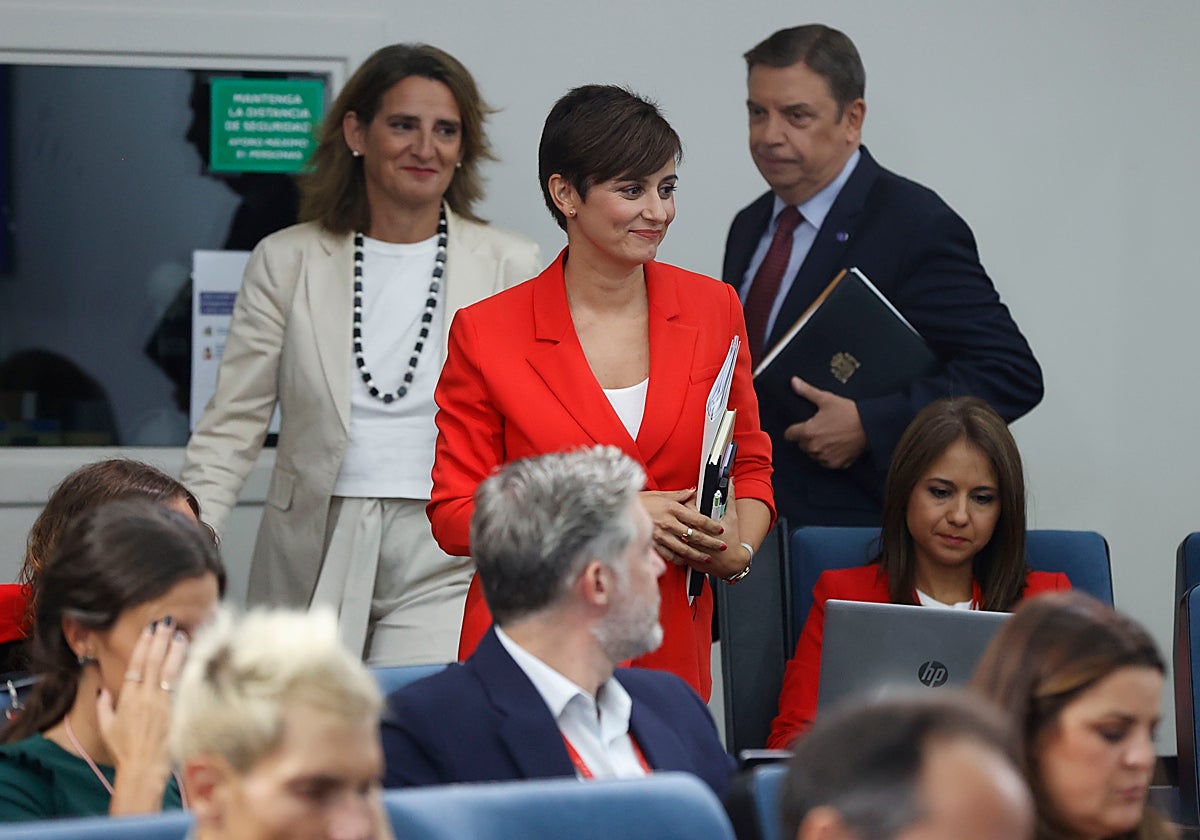 La portavoz del Gobierno, Isabel Rodríguez, este martes en la sala de prensa de La Moncloa