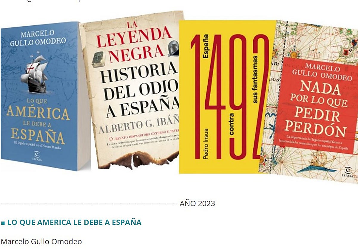 Imagen difundida por Idiomas y Educación con algunos de sus libros recomendados frente al «adoctrinamiento en las aulas».