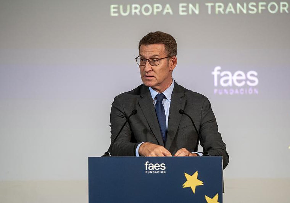 Alberto Núñez Feijóo, el viernes, en la clausura del Campus Faes
