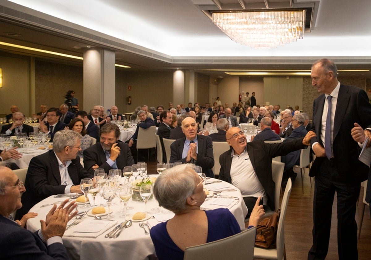 El expresidente del Senado, Juan José Laborda, durante el homenaje que se le ha rendido este jueves en Madrid