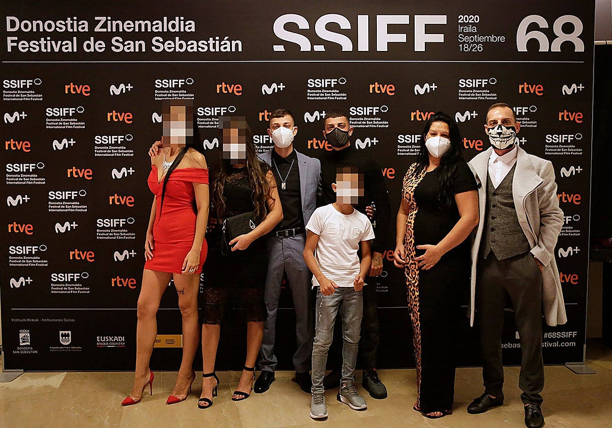 La familia Gabarre Mendoza, el 19 de septiembre de 2021, en el festival de cine de San Sebastián