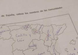 El examen de geografía de un alumno de 3º de la ESO que ha viralizado su profesor por cómo llama a Castilla-La Mancha