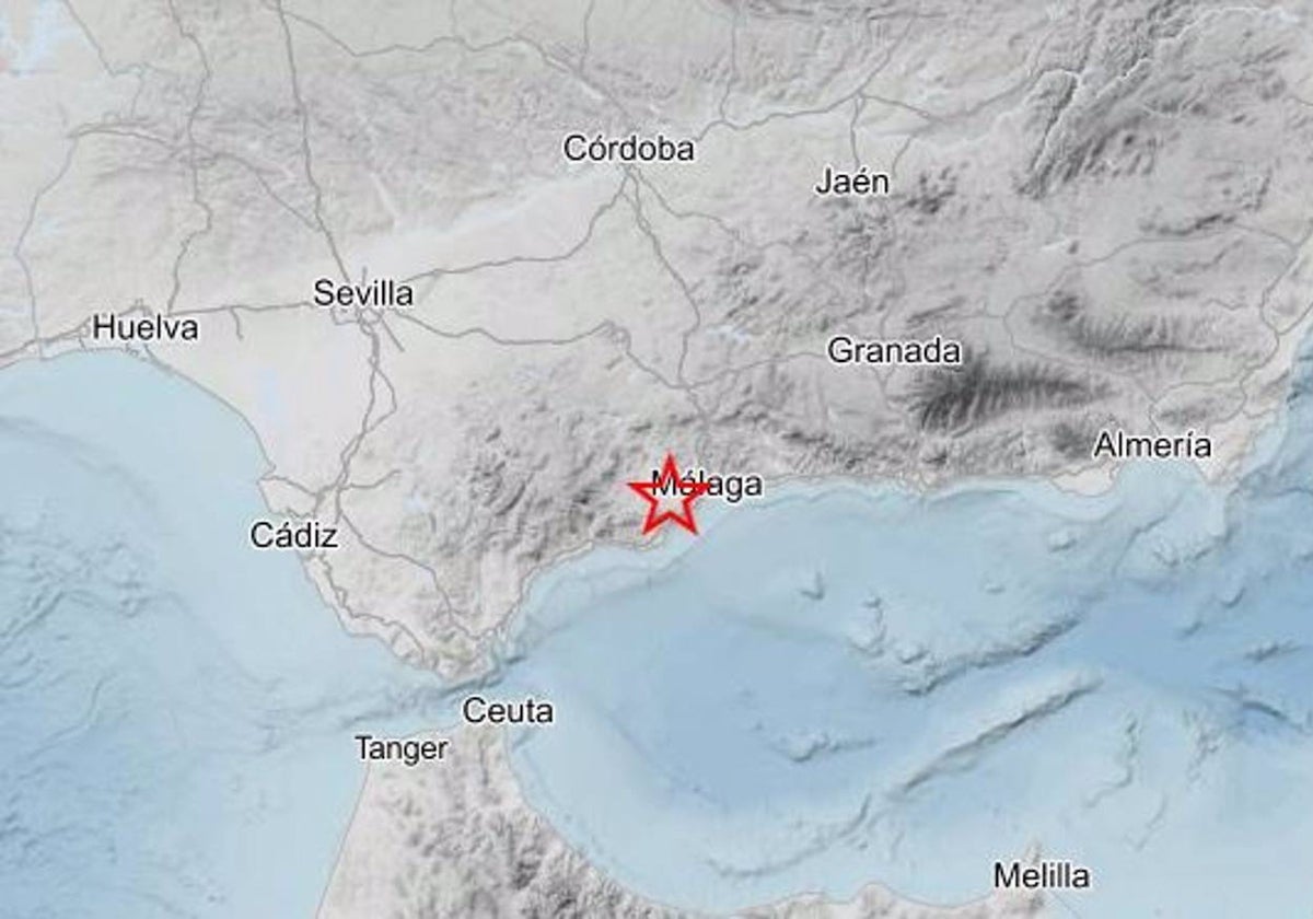 Mapa del epicentro del terremoto