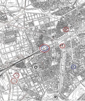Imagen secundaria 2 - Los investigadores José Antonio Riquelme Cantal y Juan Manuel Garrido Anguita (arriba, mostrando parte del hueso de la mandíbula de un dromedario) han pilotado una investigación que arroja luz sobre un pasaje de la historia de Córdoba. En concreto, la presencia de dromedarios procedentes del Norte de África o Asia en época romana y andalusí a raíz del estudio de once huesos hallados en varios puntos de la ciudad (a la izquierda y callejero a la derecha).