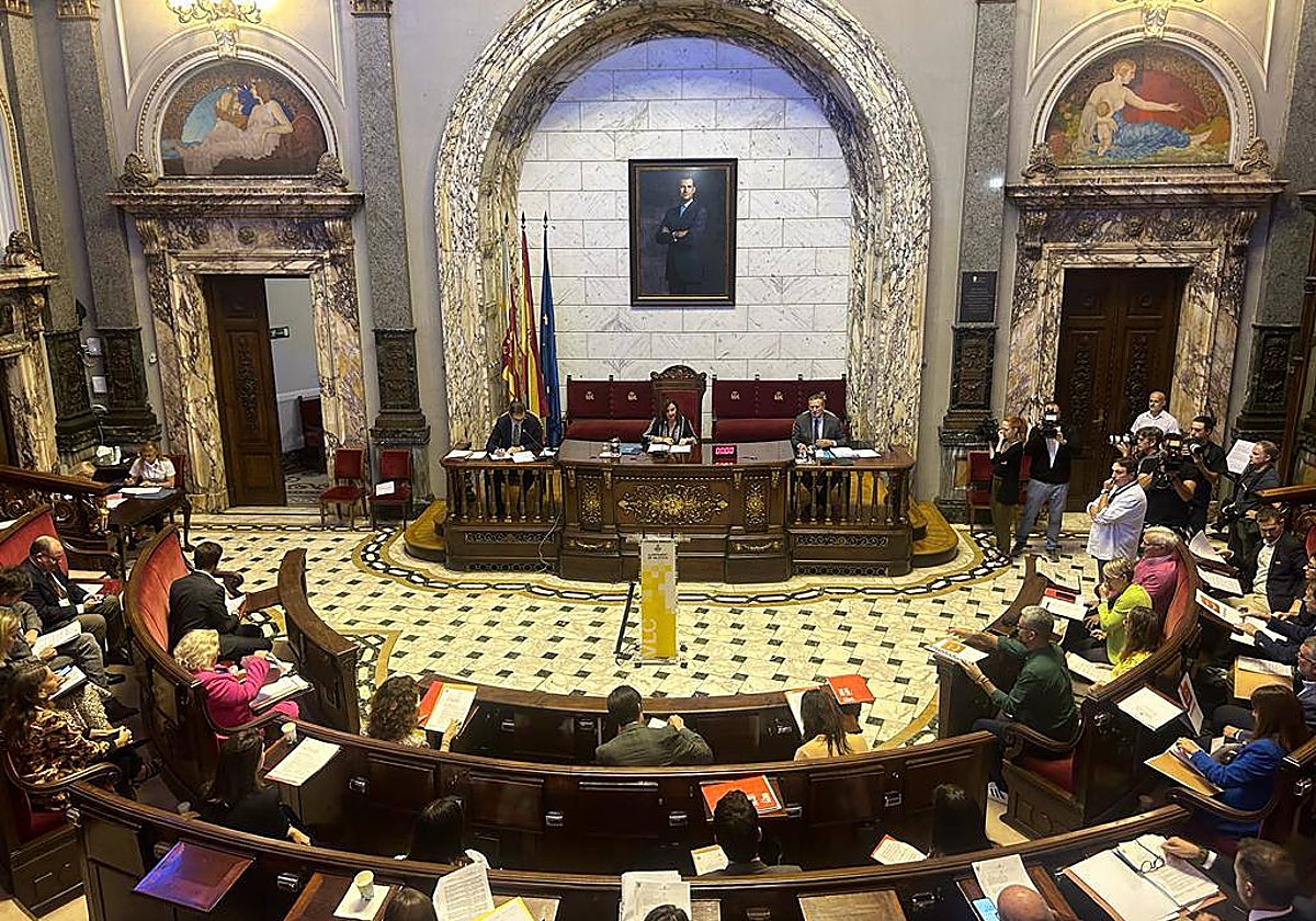 Imagen del pleno ordinario celebrado este martes en el Ayuntamiento de Valencia