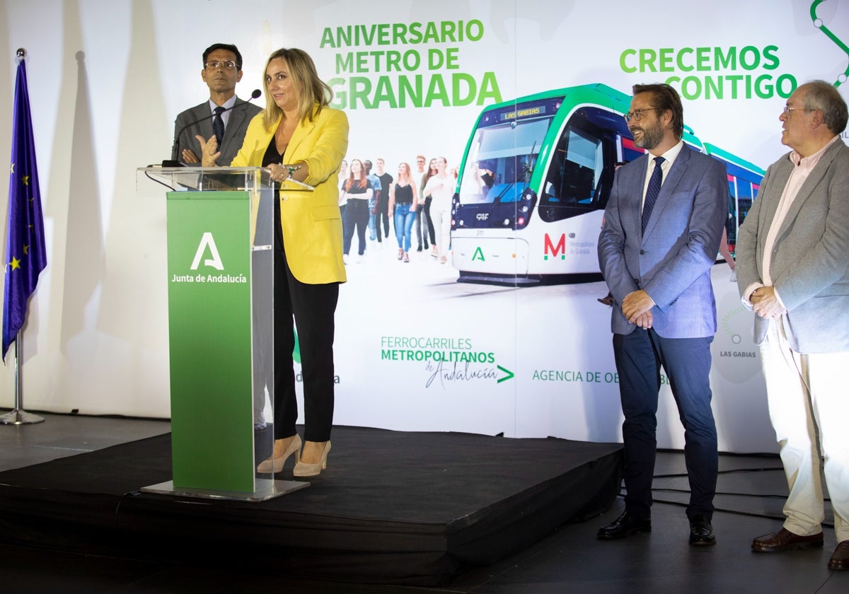 Marifrán Carazo, entonces consejera de Fomento, cuando anunció el 23 de septiembre de 2021 la ampliación del Metro hacia el centro