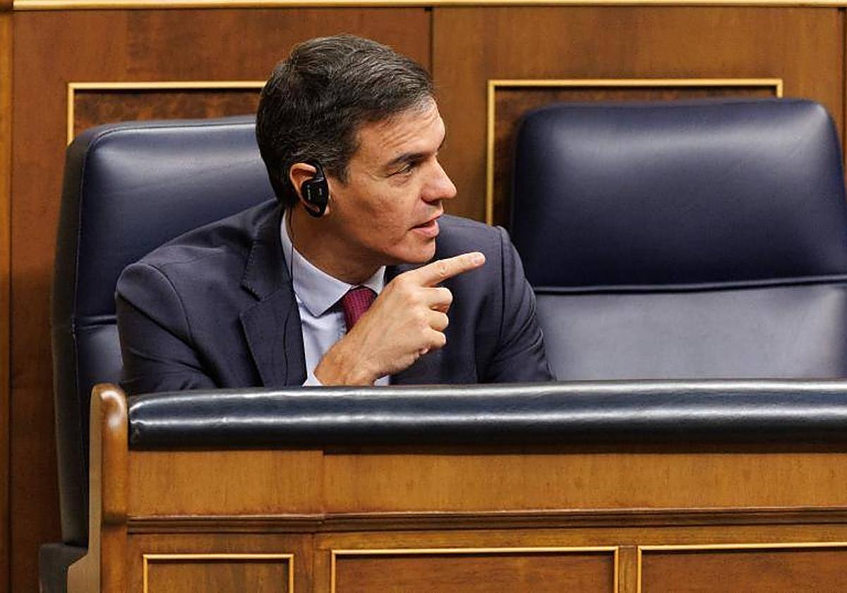 El presidente del Gobierno, Pedro Sánchez, en el Congreso de los Diputados