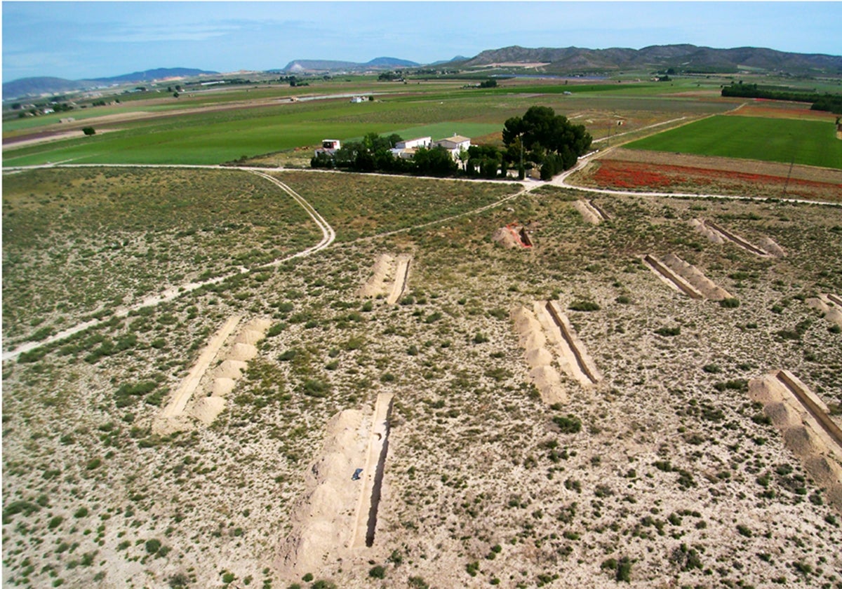 Vista panorámica de la zona de las dunas de la Edad de Hielo descubiertas en Villena (Alicante) y Caudete (Albacete).