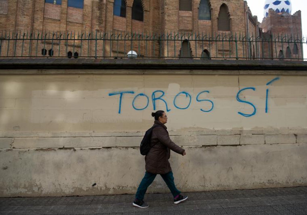 Pintada en la Monumental de Barcelona