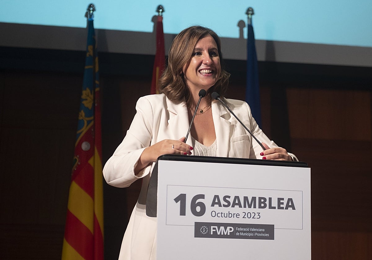 Imagen de la alcaldesa de Valencia, María José Catalá, en la Asamblea General de la FMVP
