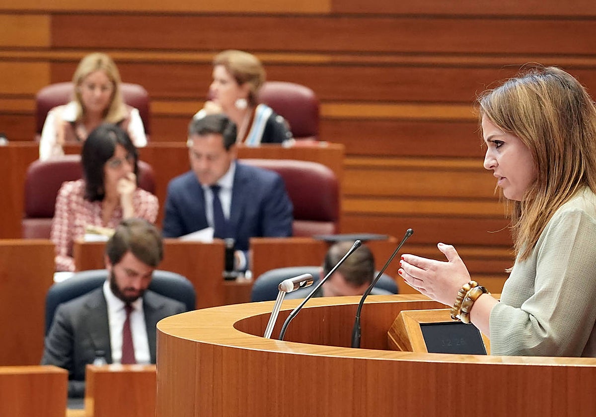La procuradora socialista Patricia Gómez, durante la segunda sesión del debate sobre política general de la Junta