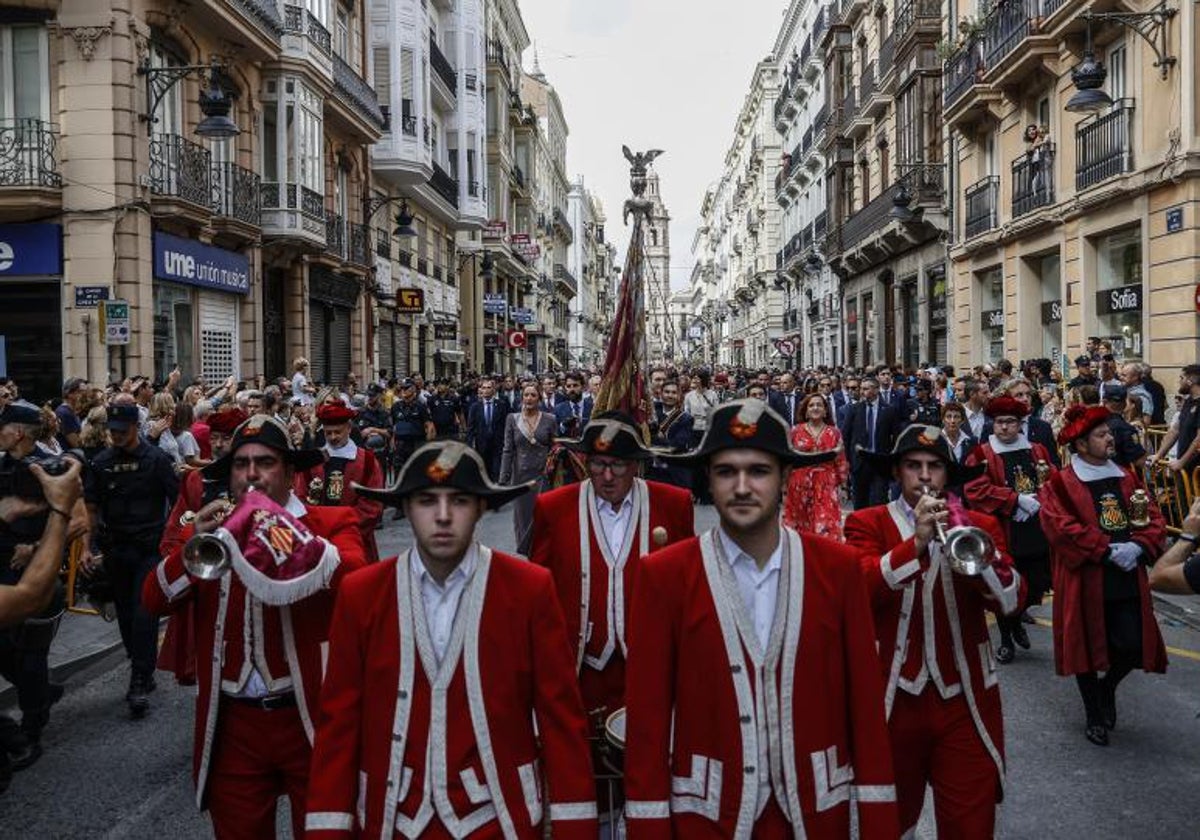 Imagen de archivo tomada durante la Procesión Cívica del 9 d'Octubre en Valencia