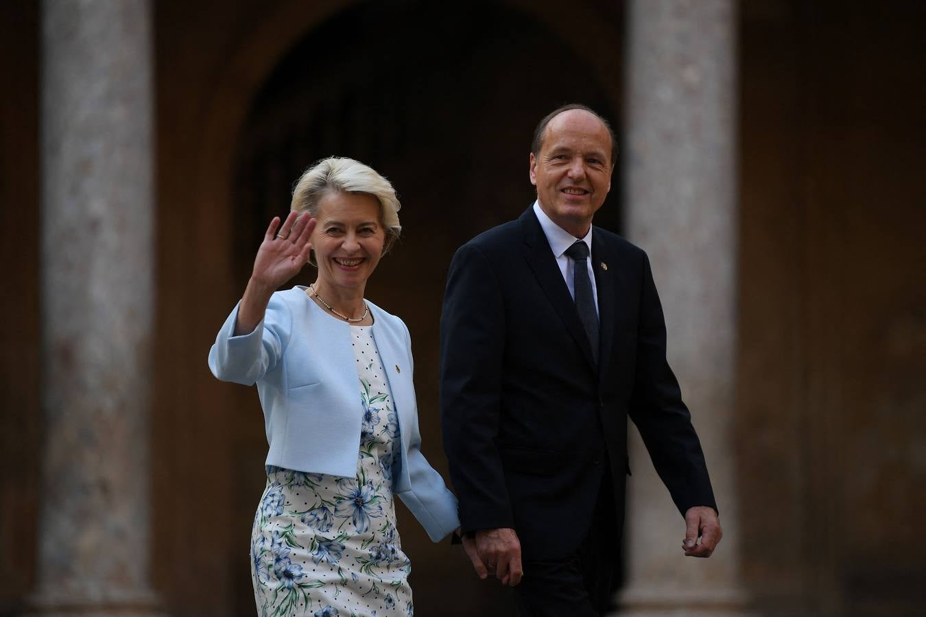 La presidenta de la Unión Europea, Úrsula von der Leyen, y su esposo, Heiko von der Leyen