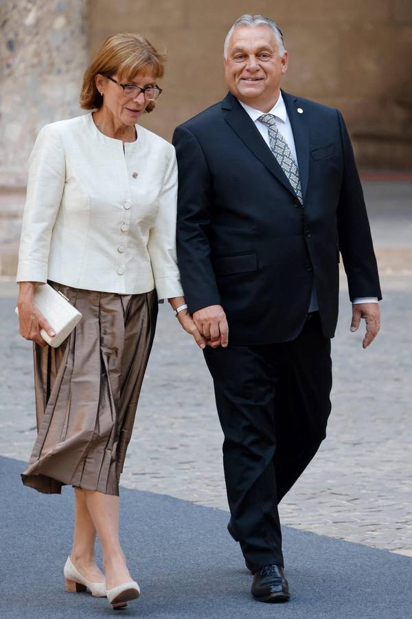 El primer ministro de Hungría, Viktor Orban, y su mujer, Aniko Levai