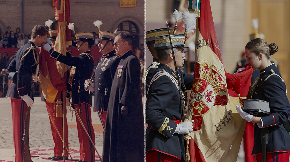 La diferencia entre la jura de bandera de Leonor y la de Felipe VI