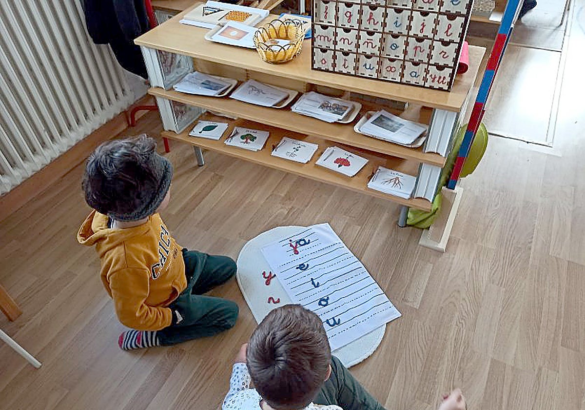 Niños en una escuela rural de Burgos
