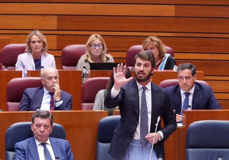 El vicepresidente de la Junta Juan García Gallardo durante el Pleno de las Cortes