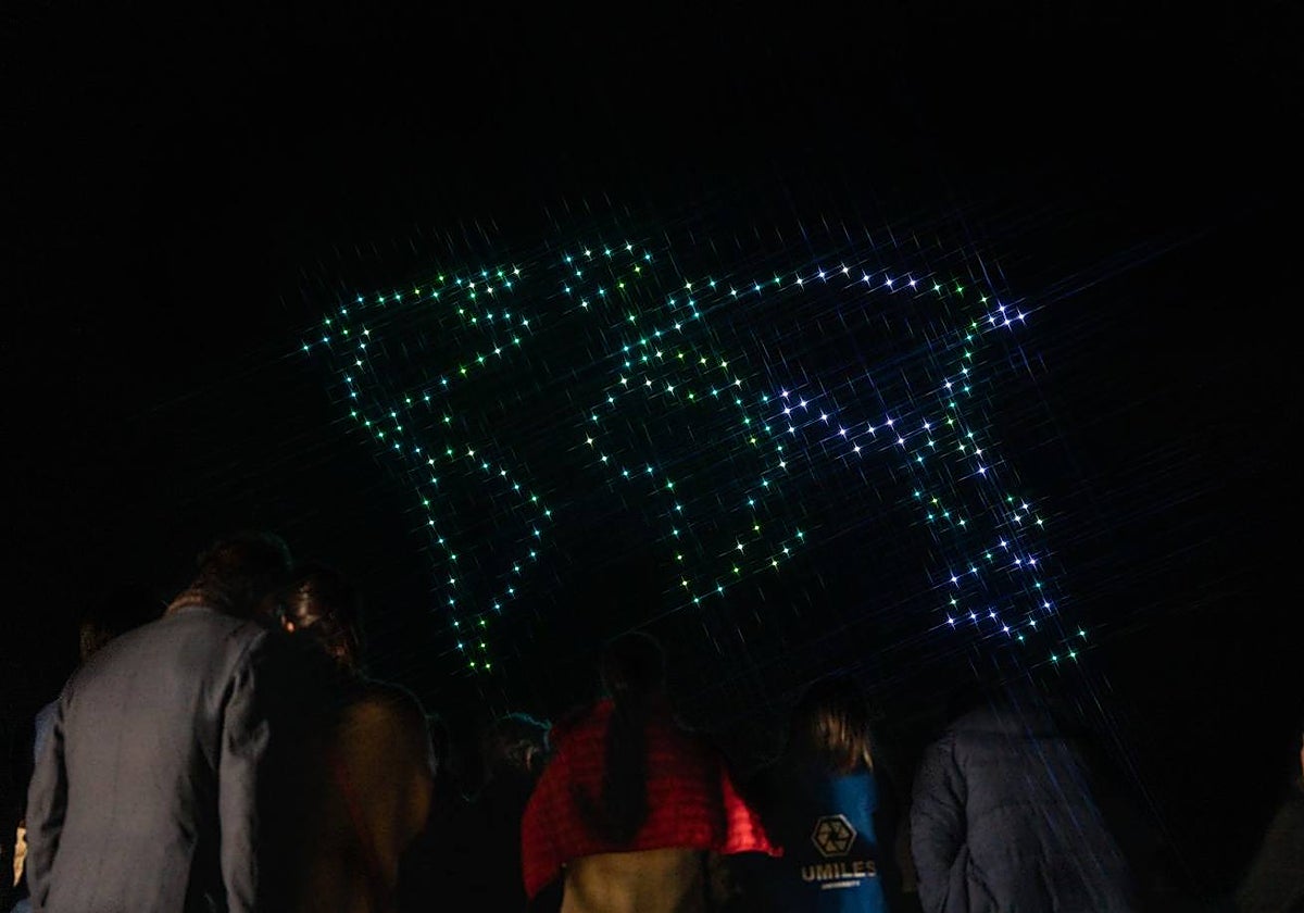 Recreación de una escena a partir del vuelo luminoso de drones