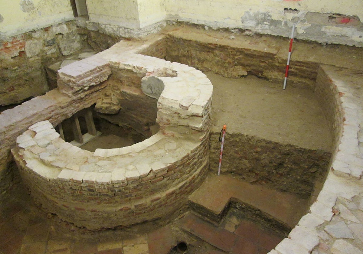 Aspecto de la sala del Concejo del siglo XV, hallada bajo la Casa de la Villa