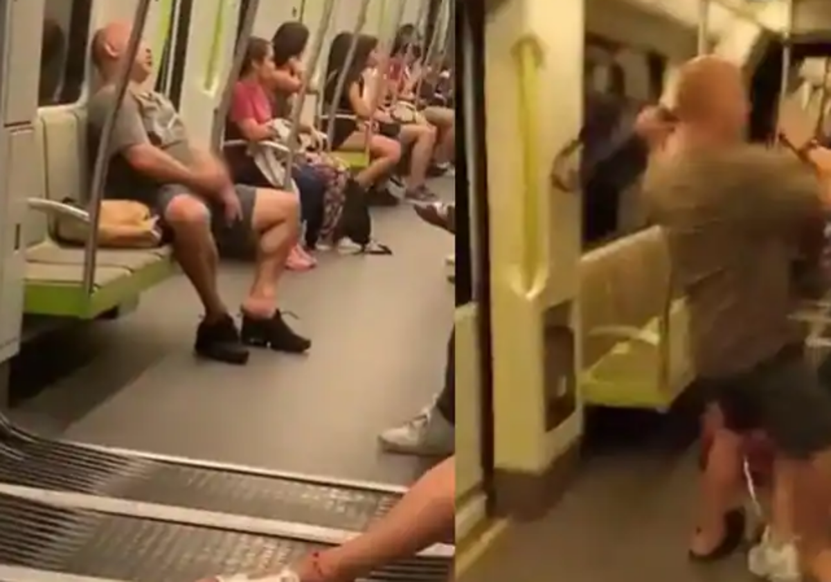 Imágenes del hombre que se masturbó y se peleó en un vagón del Metro de Valencia