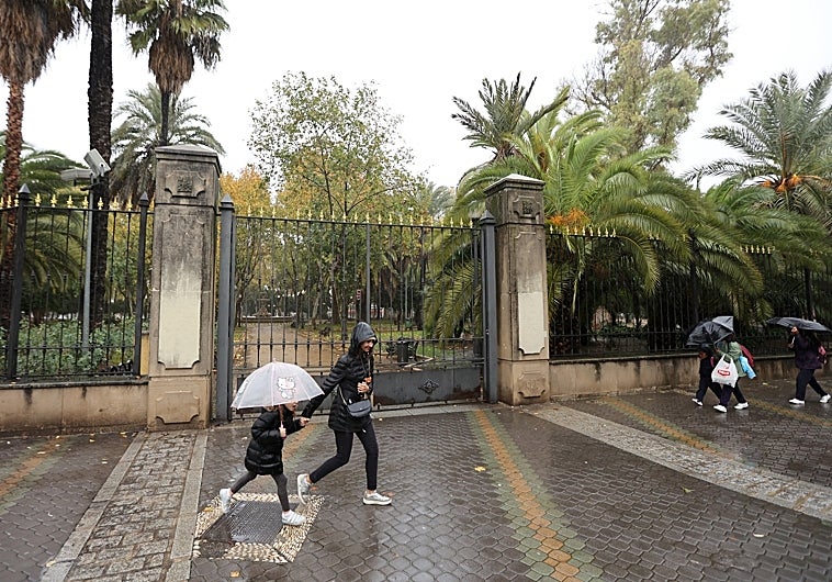 El parque de Colón, cerrado en diciembre de 2022 debido a un temporal