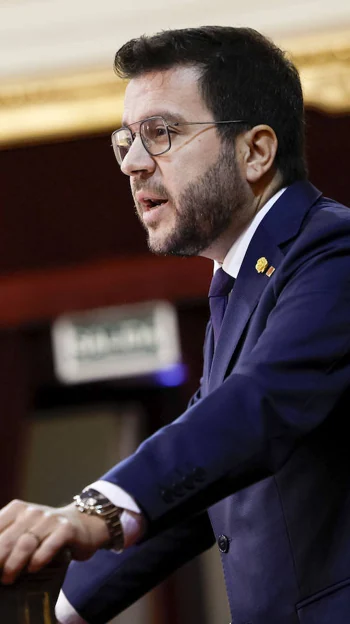 El presidente de la Generalitat, Pere Aragonés, interviene en la Comisión General de las Comunidades Autónomas celebrada en el Senado