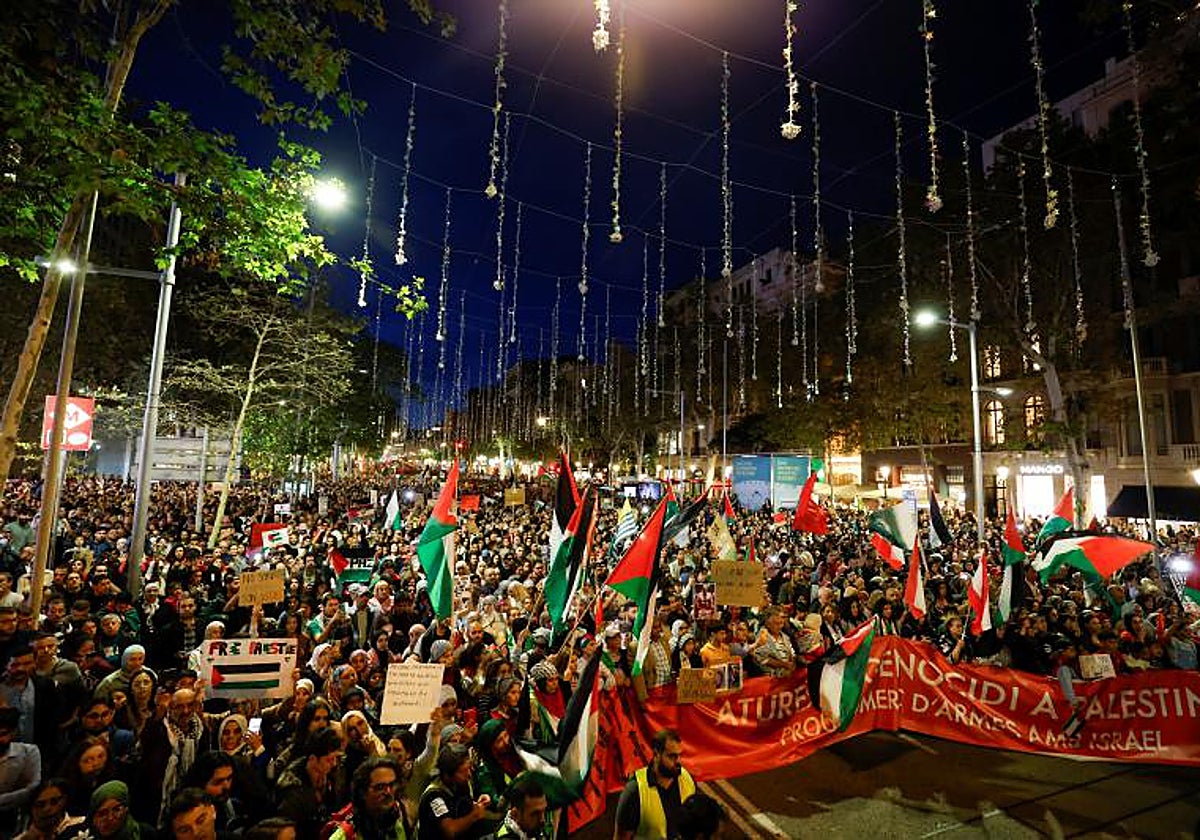 Una imagen de la manifestación de Barcelona