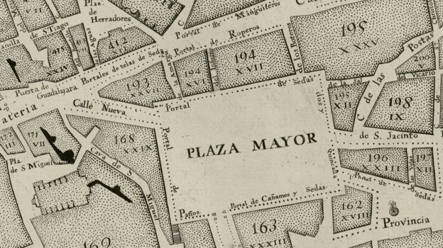 Fragmento del plano topográfico de Antonio Espinosa de los Monteros