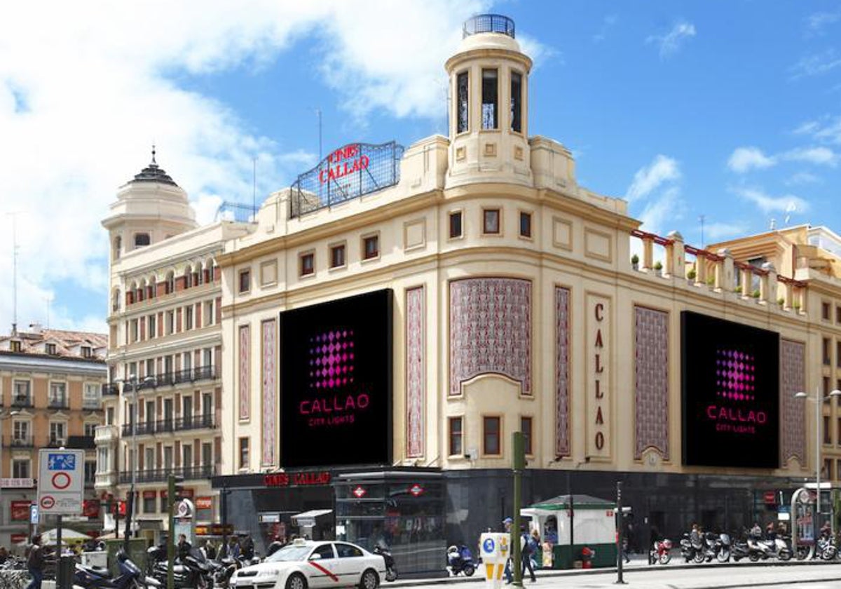 Pantallas de los Cines Callao, en el centro de la capital