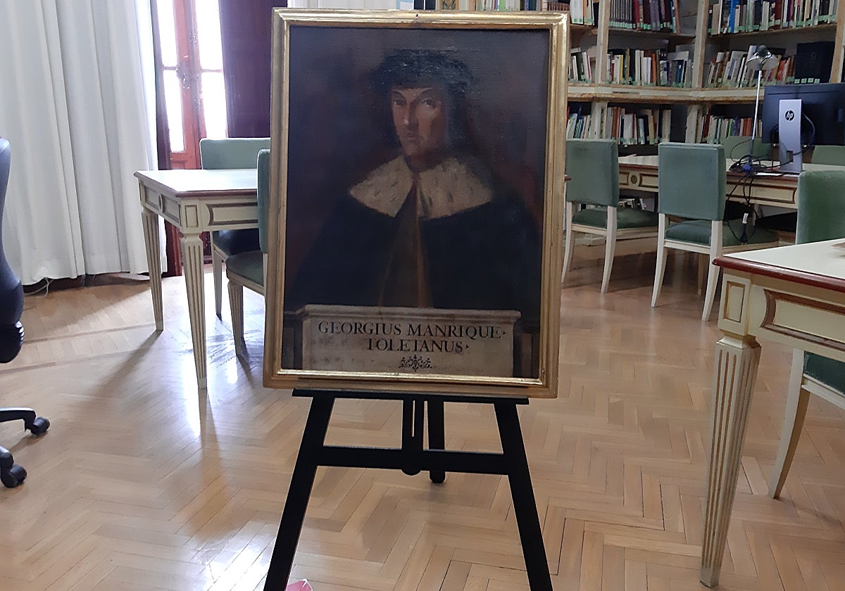 Retrato de Jorge Manrique de la Colección Borbón Lorenzana ubicado en la Biblioteca de Castilla-La Mancha.
