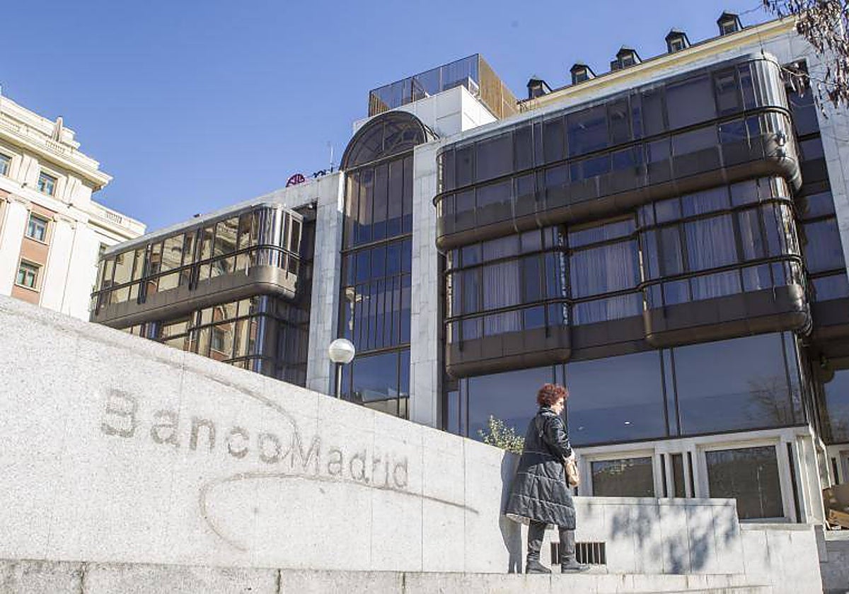 La antigua sede de Banco Madrid en la Plaza Margaret Thatcher