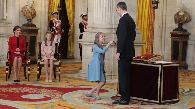 Don Felipe impuso a la Princesa Heredera el collar de la insigne Orden del Toisón de Oro en 2018