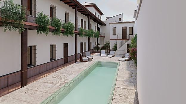 Infografía de las zonas comunes de 'Residencial Puerta de Letrán'