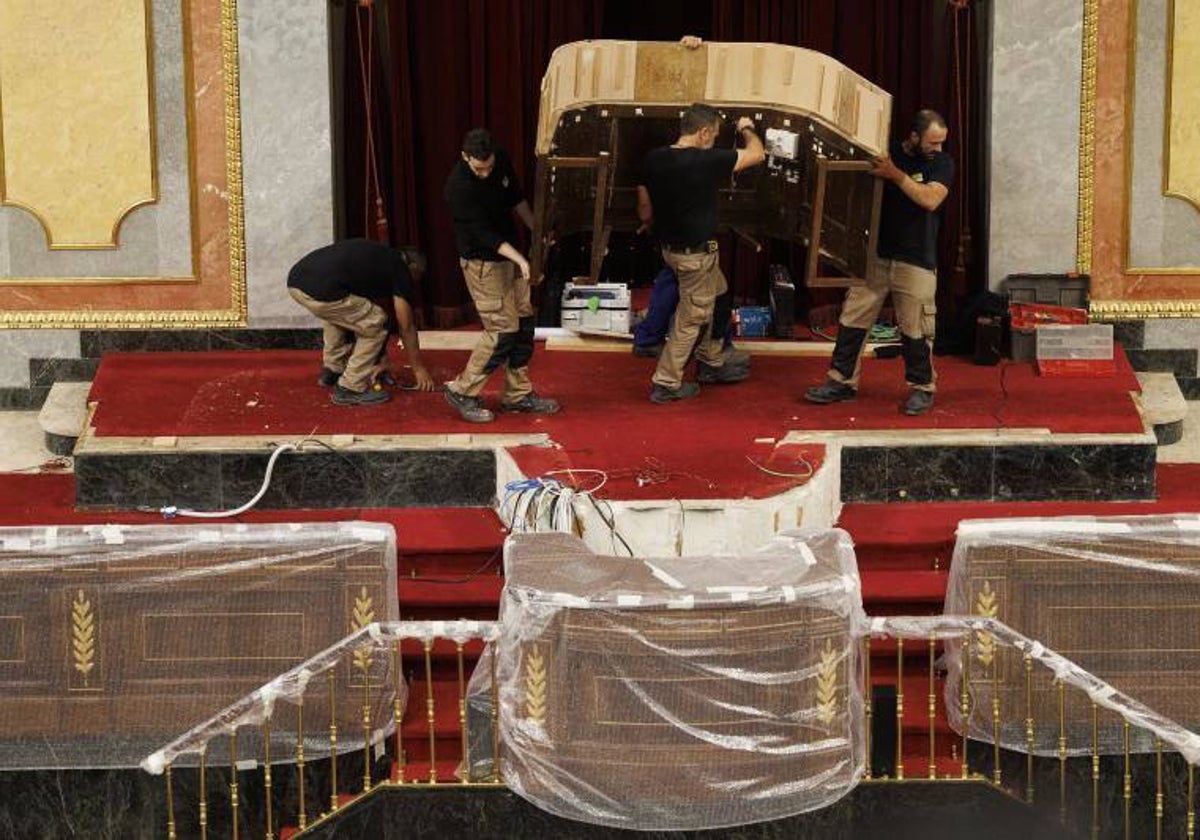 Preparativos para la jura de la Constitución de la Princesa en el Congreso de los Diputados