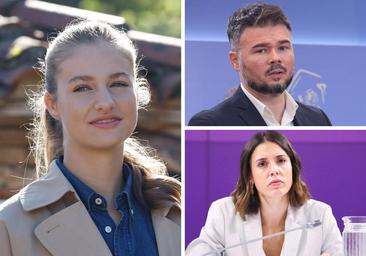 De Irene Montero a Gabriel Rufián... La lista de ausentes a la jura de la Constitución de la Princesa Leonor