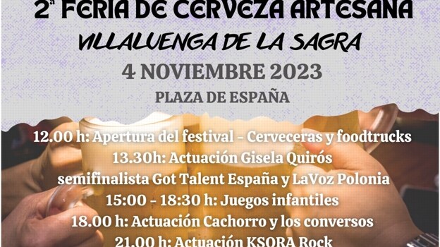 Este sábado se celebra la II Feria de la Cerveza Artesana en Villaluenga de la Sagra