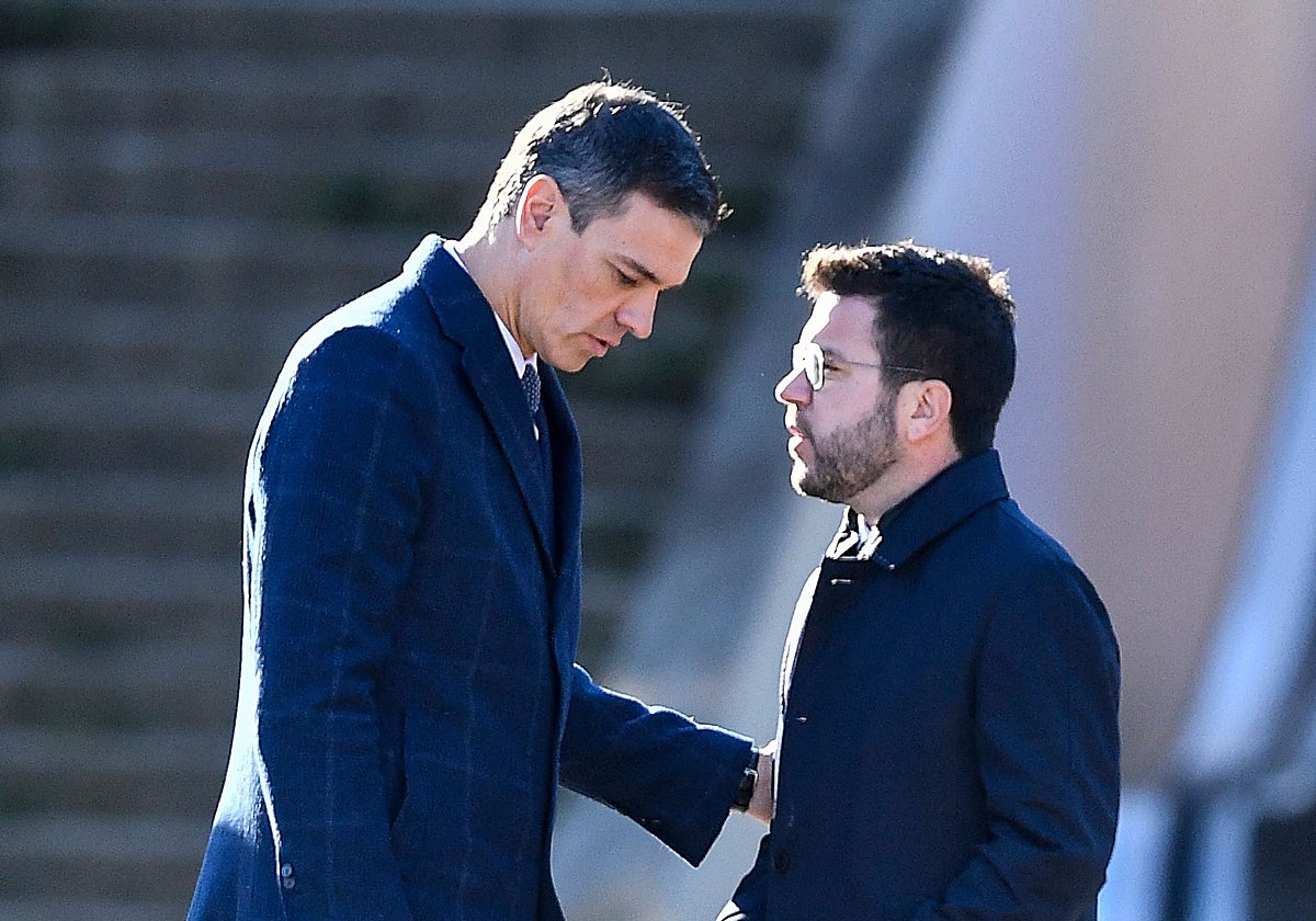 Pedro Sánchez y Pere Aragonès, en Barcelona