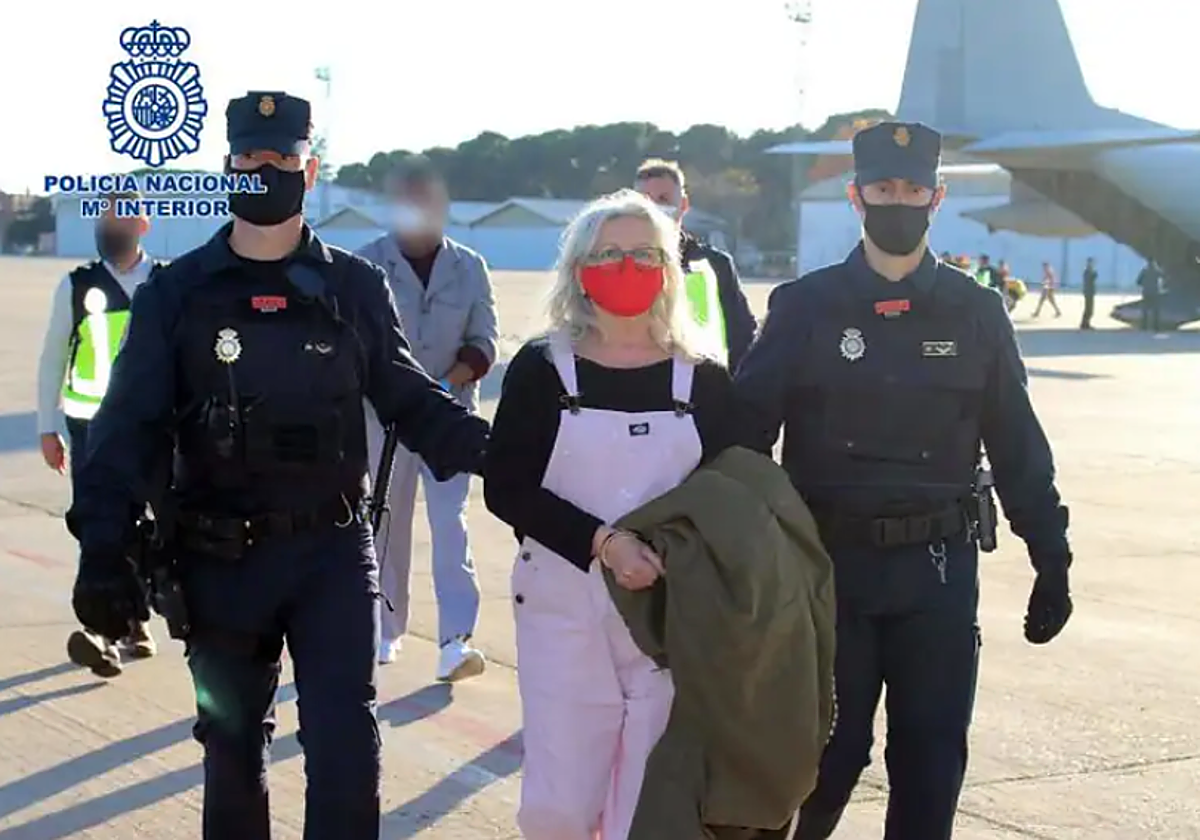 La etarra Natividad Jáuregui a su llegada a España en noviembre de 2020