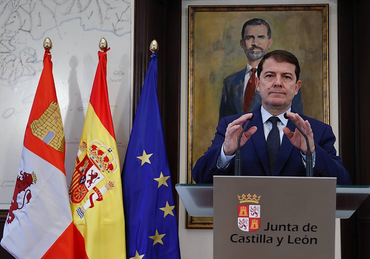 El presidente de la Junta de Castilla y León, Alfonso Fernández Mañueco
