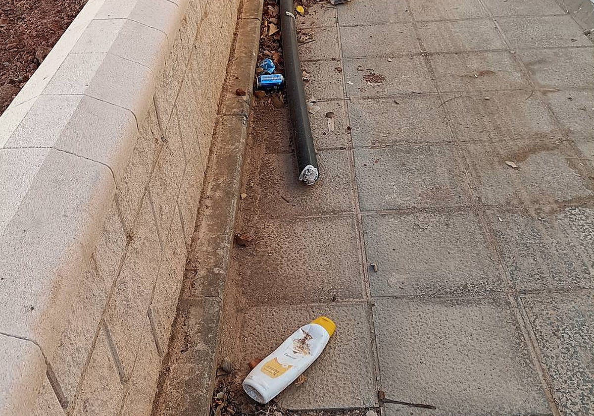 Suciedad en el paseo de San Julián, en la zona sur de Córdoba
